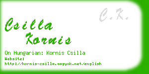 csilla kornis business card